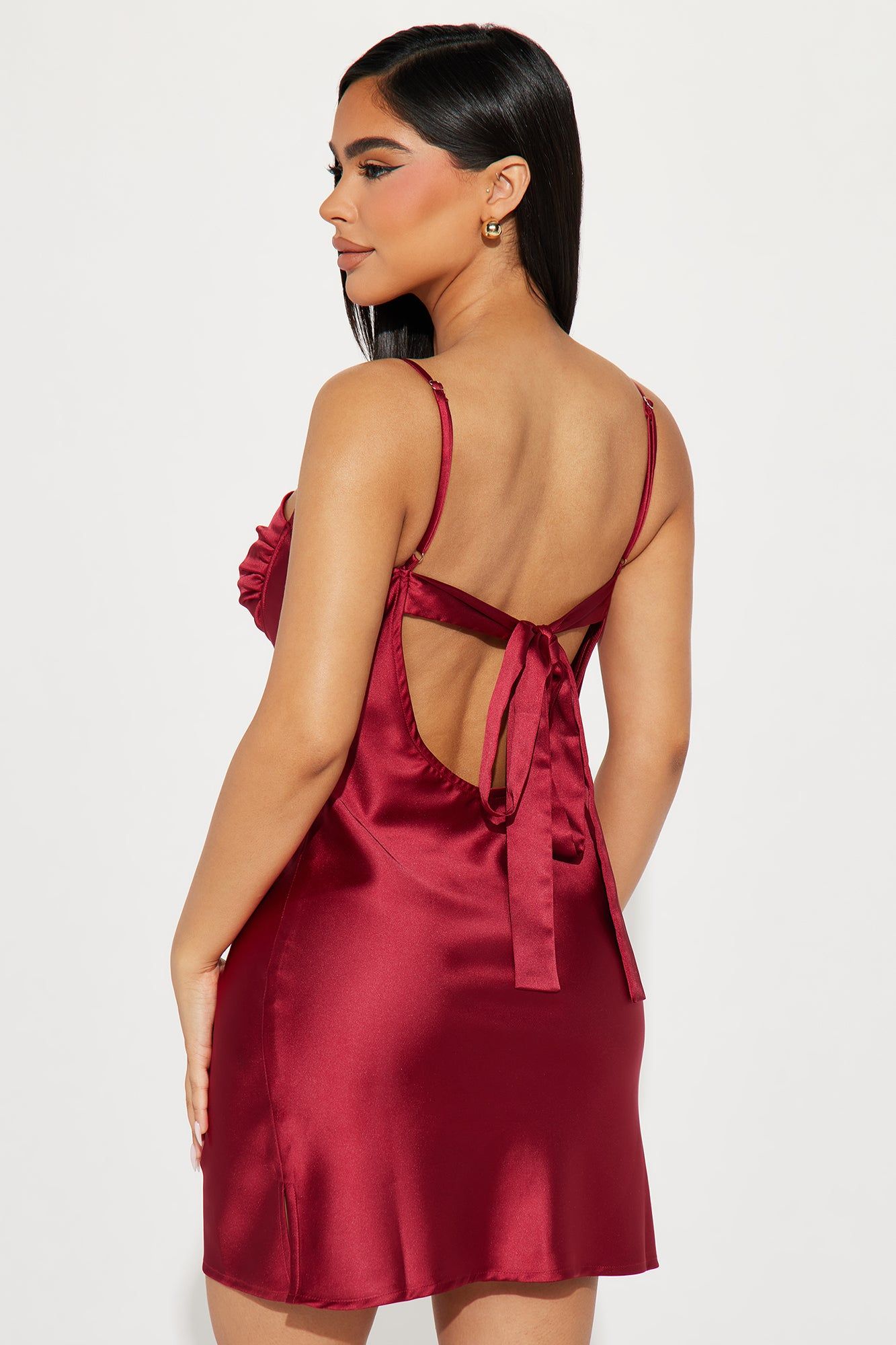 Sabrina Satin Mini Dress - Red sold by Fashion Nova product image thumbnail 3