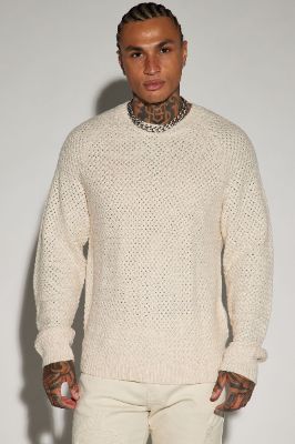 Say Less Cableknit Raglan Sweater - Cream sold by Fashion Nova