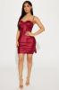 Sabrina Satin Mini Dress - Red sold by Fashion Nova