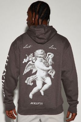Lost Love Angel Hoodie - Grey sold by Fashion Nova