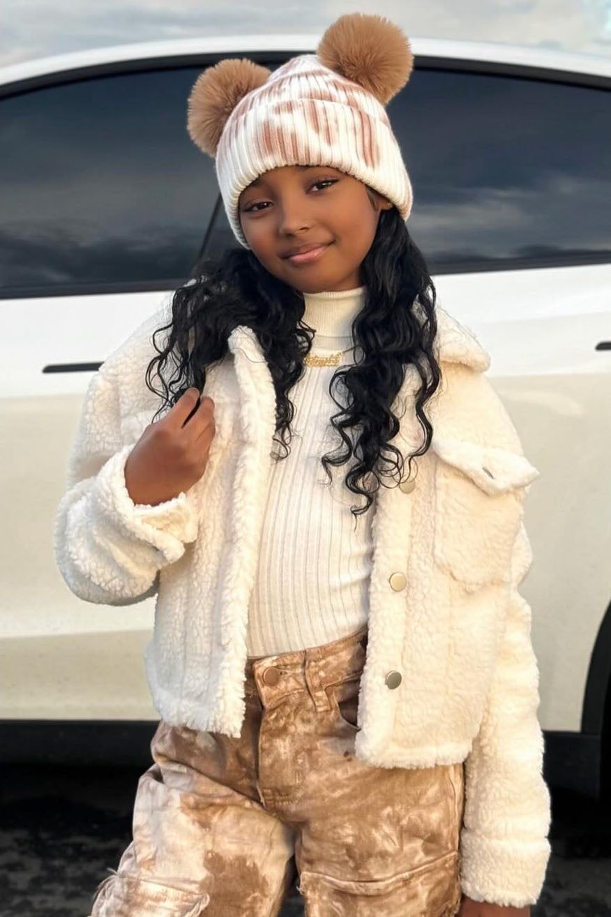 Mini Pick Me Up Sherpa Jacket - Ivory sold by Fashion Nova