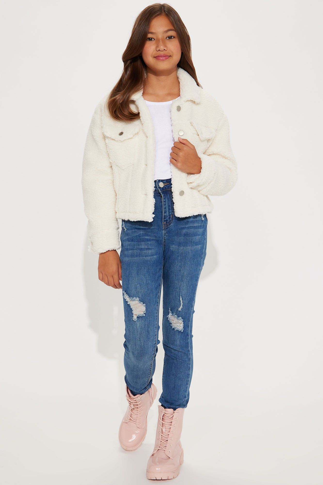 Mini Pick Me Up Sherpa Jacket - Ivory sold by Fashion Nova product image thumbnail 3