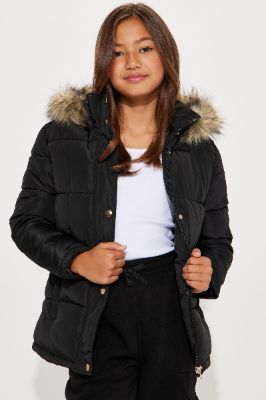 Mini Anorak Puffer Jacket - Black sold by Fashion Nova