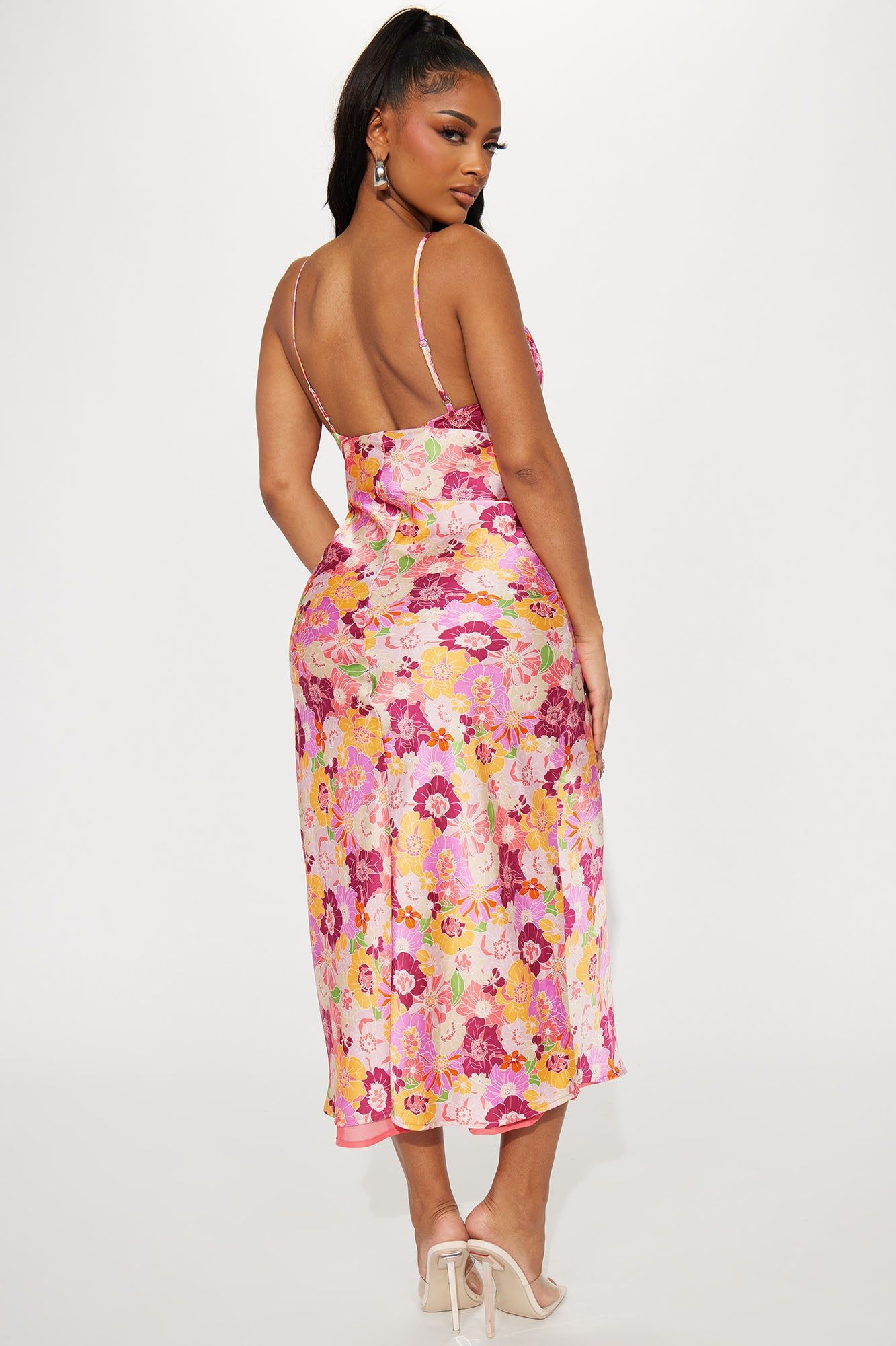 Daniella Satin Maxi Dress - Pink/combo sold by Fashion Nova product image thumbnail 3