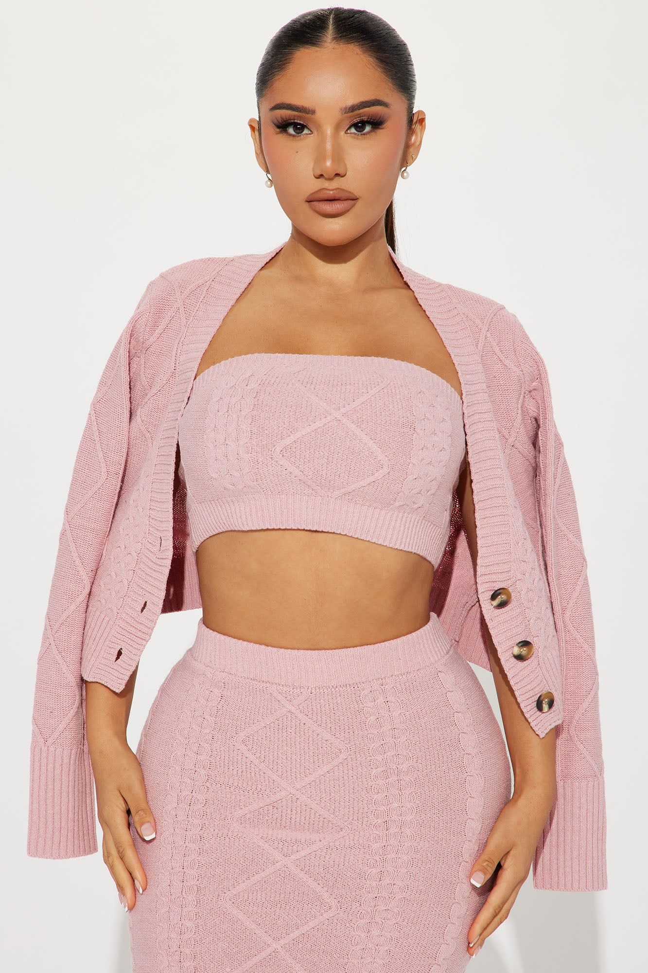 Absolutely Need 3 Piece Sweater Skirt Set - Mauve sold by Fashion Nova product image thumbnail 2