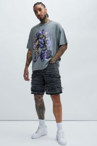 Transformers Megatron Oversized Short Sleeve Tee - Grey sold by Fashion Nova