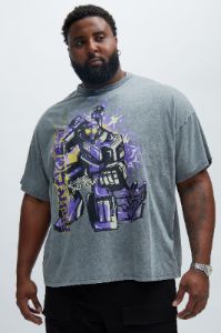 Transformers Megatron Oversized Short Sleeve Tee - Grey sold by Fashion Nova