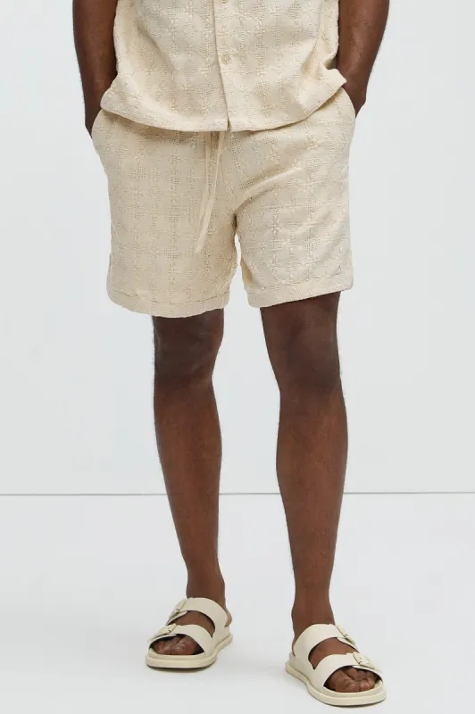 Mav Textured Shorts - Oatmeal sold by Fashion Nova