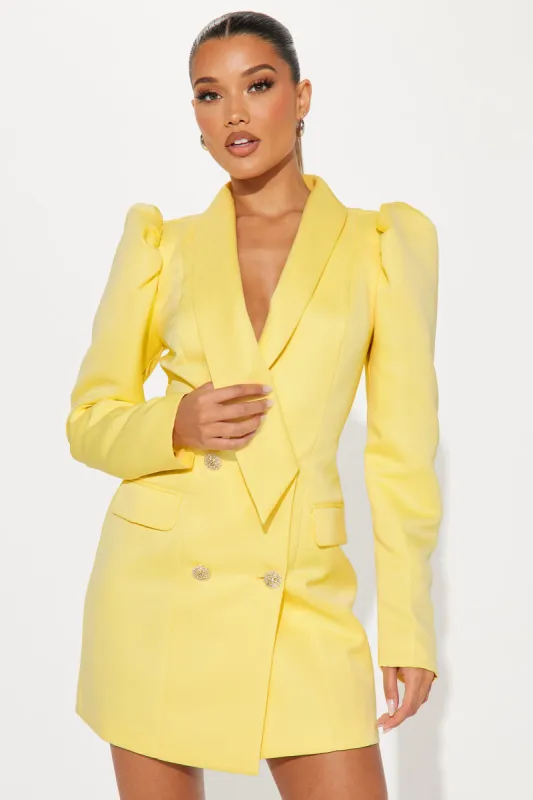 Ashley Satin Mini Dress - Yellow sold by Fashion Nova