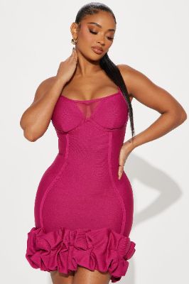Everly Bandage Mini Dress - Magenta sold by Fashion Nova