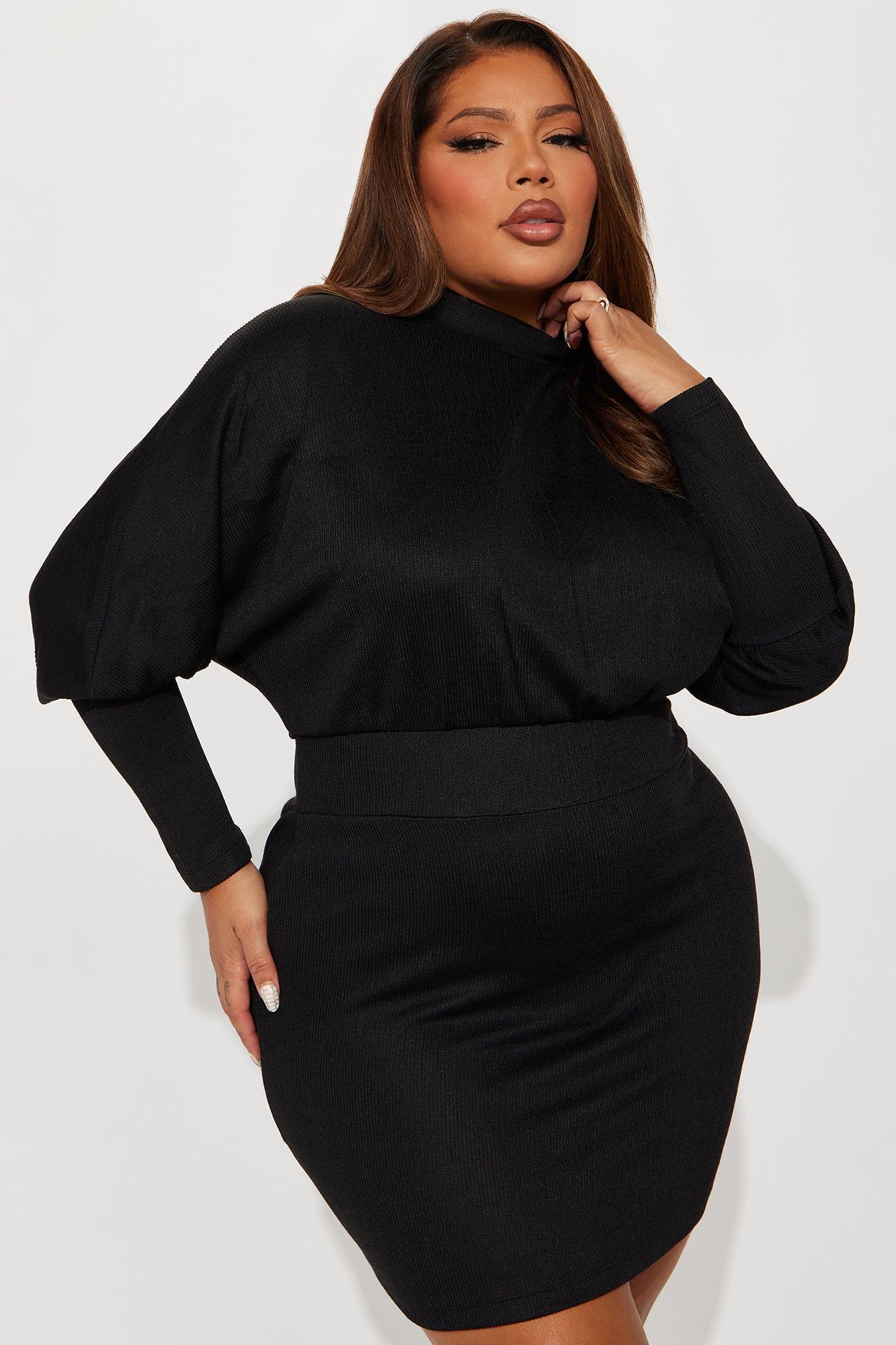 Demi Sweater Mini Dress - Black sold by Fashion Nova product image thumbnail 4