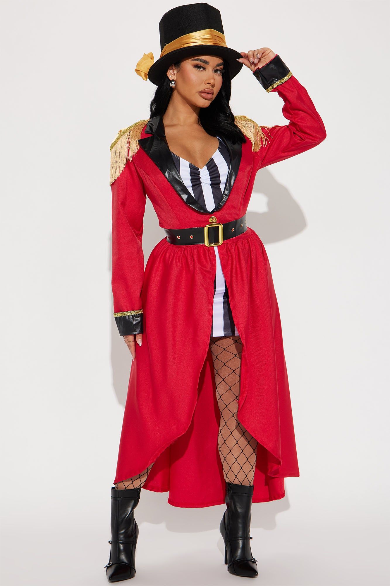 Lion Tamer Ring Master 4 Piece Costume Set - Red/combo sold by Fashion Nova
