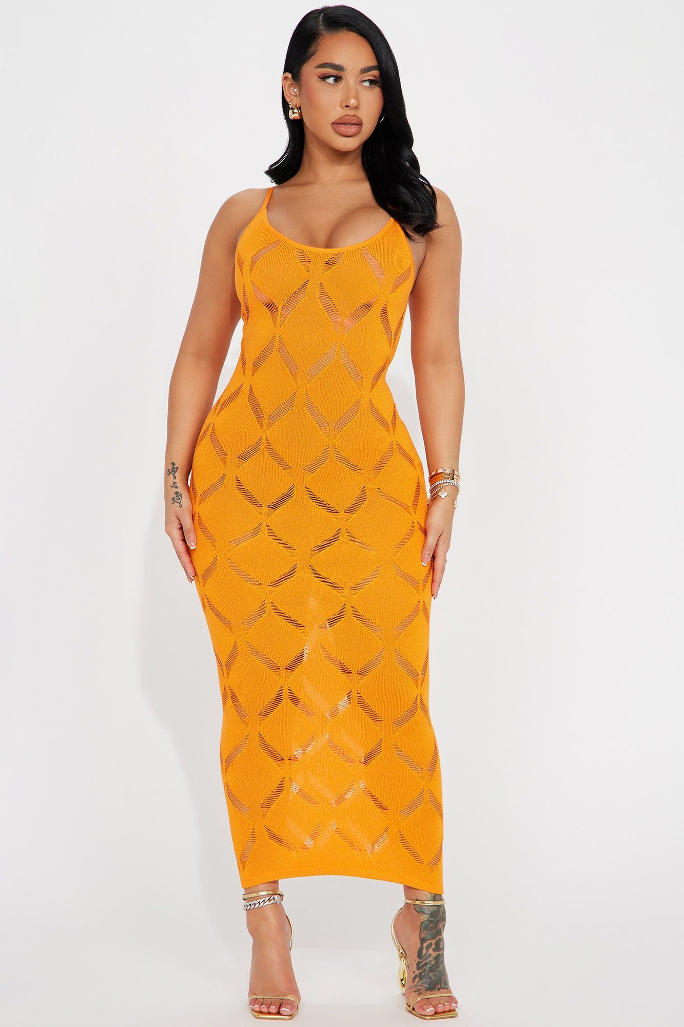 Sun Kissed Maxi Dress - Orange sold by Fashion Nova