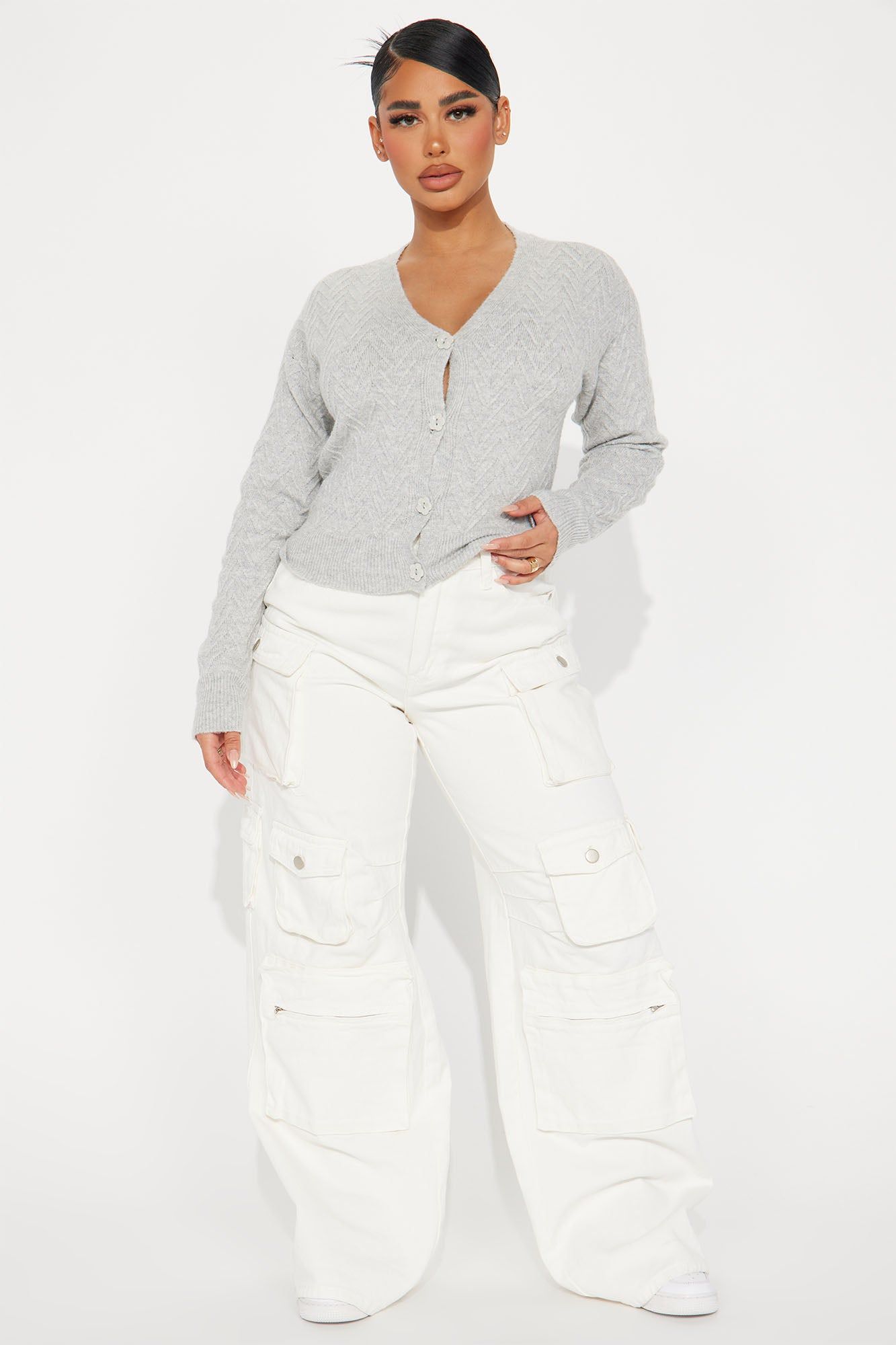 Caley Cardigan - Heather Grey sold by Fashion Nova product image thumbnail 2