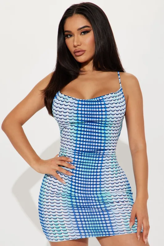 Spotted Mini Dress - Turquoise sold by Fashion Nova