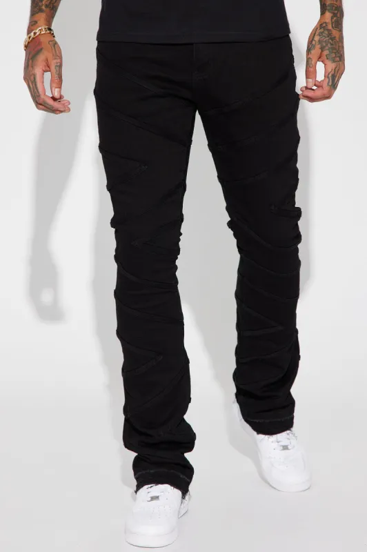 Be Chill Stacked Skinny Flare Jeans - Black sold by Fashion Nova