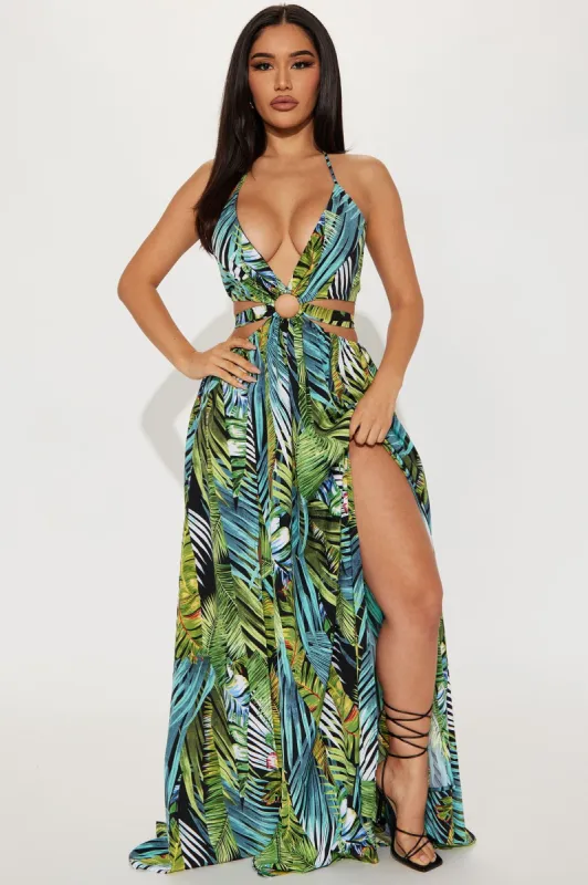 Palm City Maxi Dress - Blue/combo sold by Fashion Nova