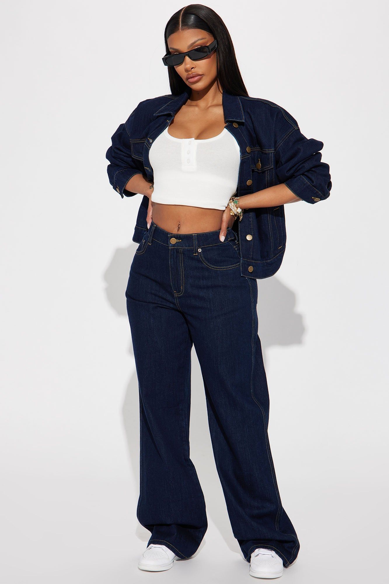 This Just In Loose Straight Leg Jeans - Dark Wash sold by Fashion Nova