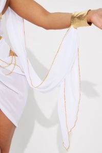 Glamorous Goddess 3 Piece Costume Set - White/Gold sold by Fashion Nova