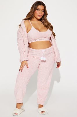 Warm Hugs Sherpa PJ Pant Set - Pink sold by Fashion Nova
