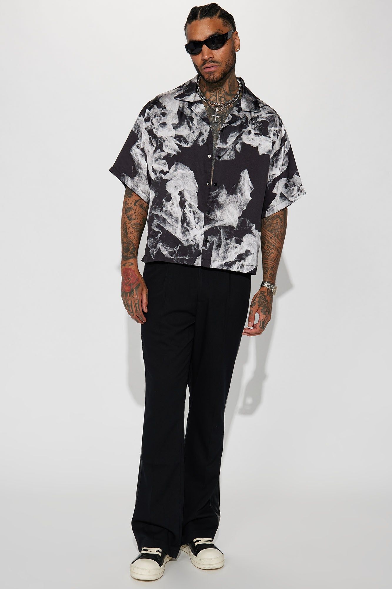 Vermont Button Up Shirt - Black/combo sold by Fashion Nova product image thumbnail 3