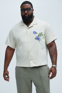 Alban Embroidery Shirt - Off White sold by Fashion Nova
