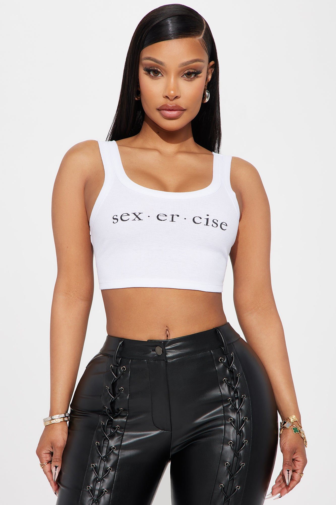 The Best Work Out Tank Top - White sold by Fashion Nova