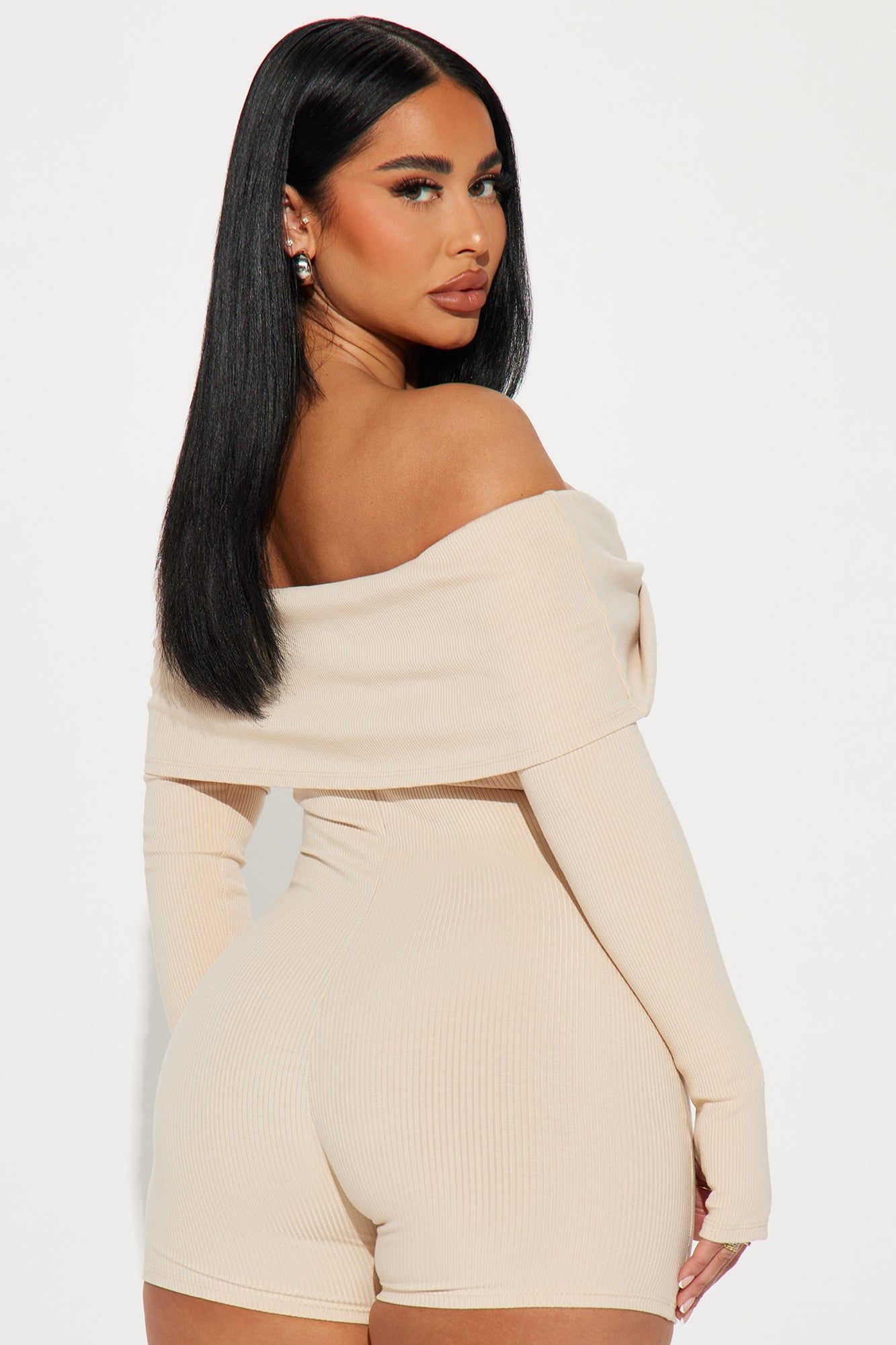 Nadia Snatched Romper - Cream sold by Fashion Nova product image thumbnail 3