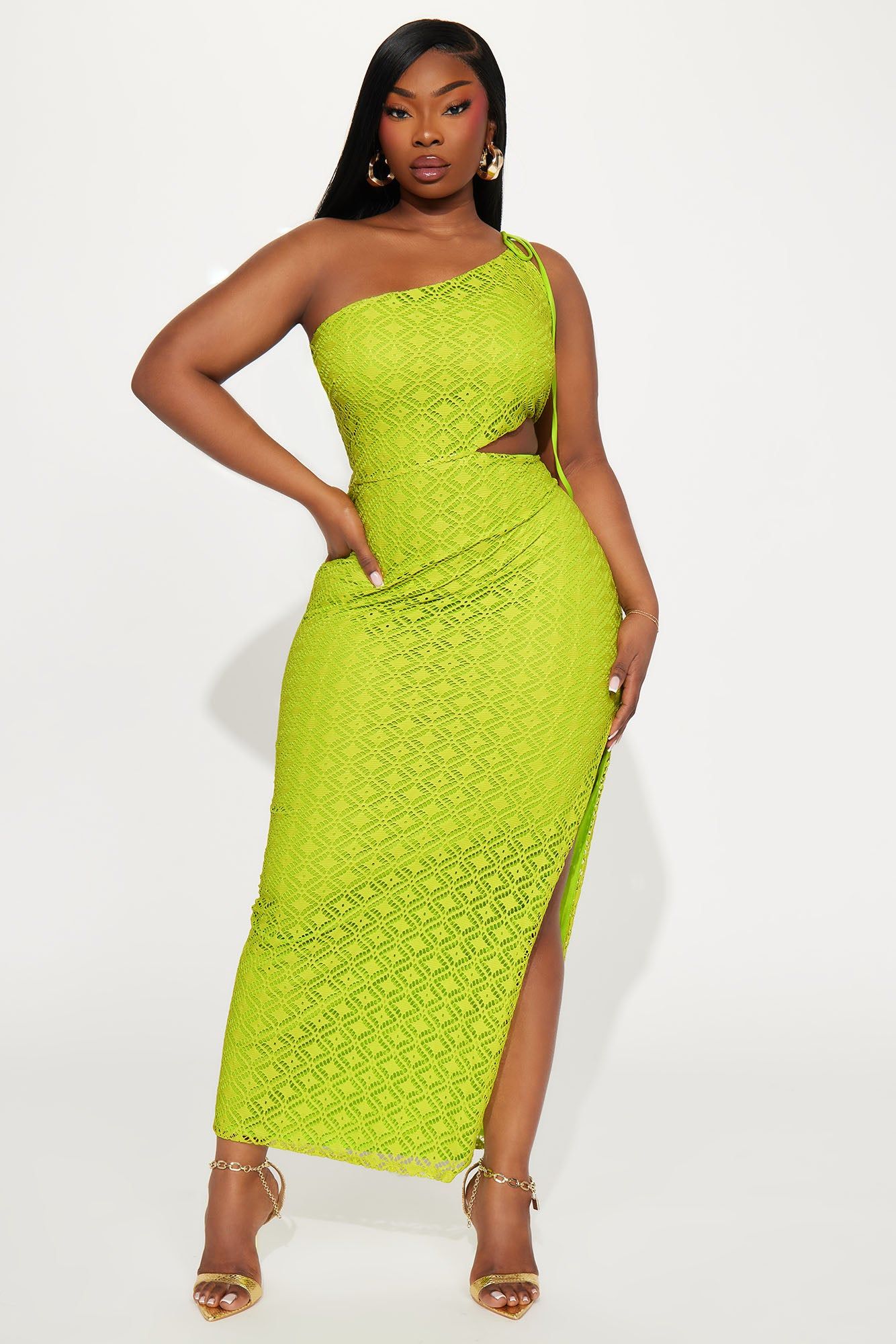 Allison Crochet Maxi Dress - Lime sold by Fashion Nova product image thumbnail 5