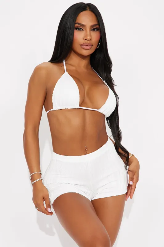 Ramona Textured 2 Piece Bikini - White sold by Fashion Nova