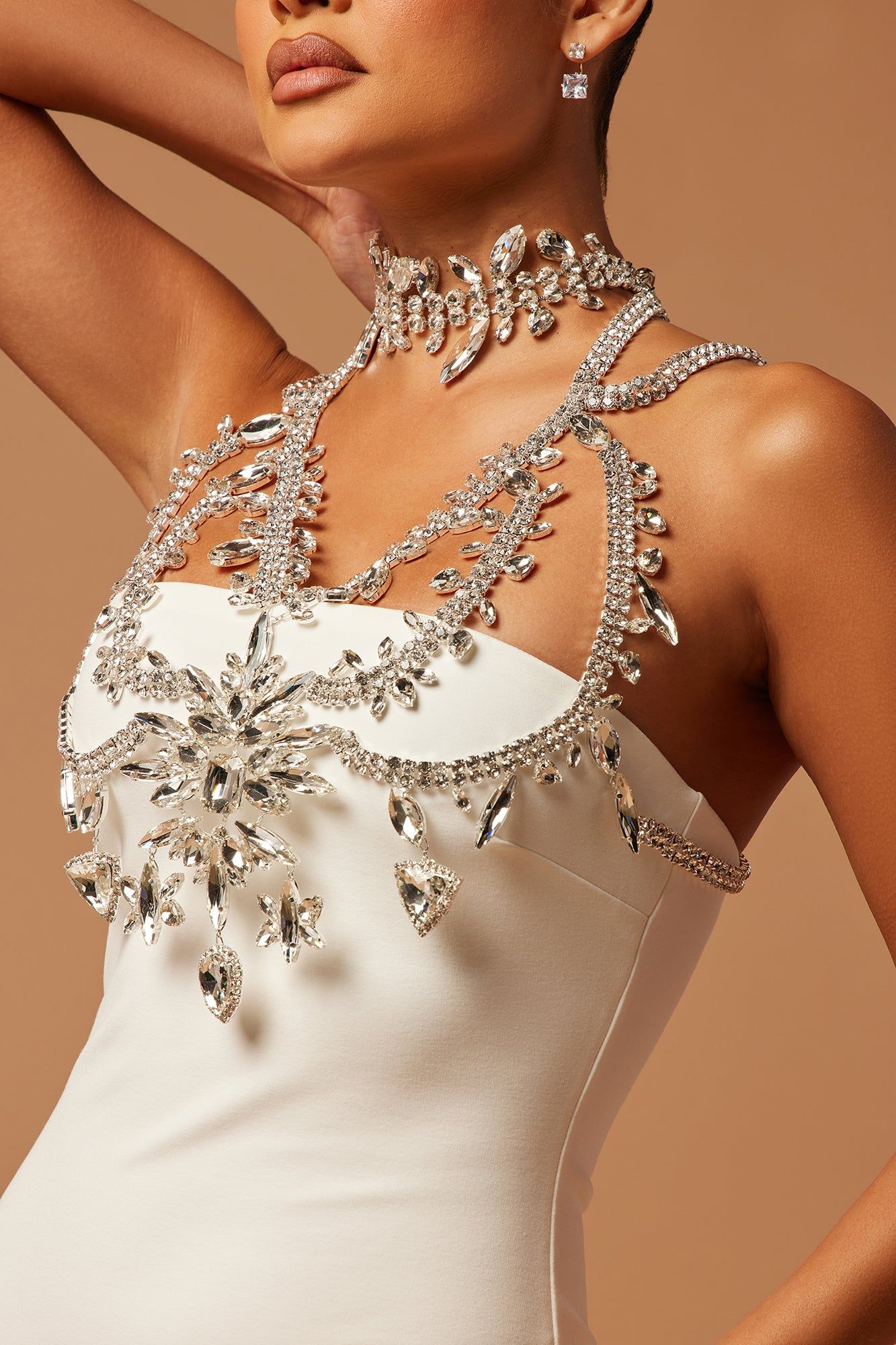 Melanie Embellished Dress Set - Off White sold by Fashion Nova product image thumbnail 3