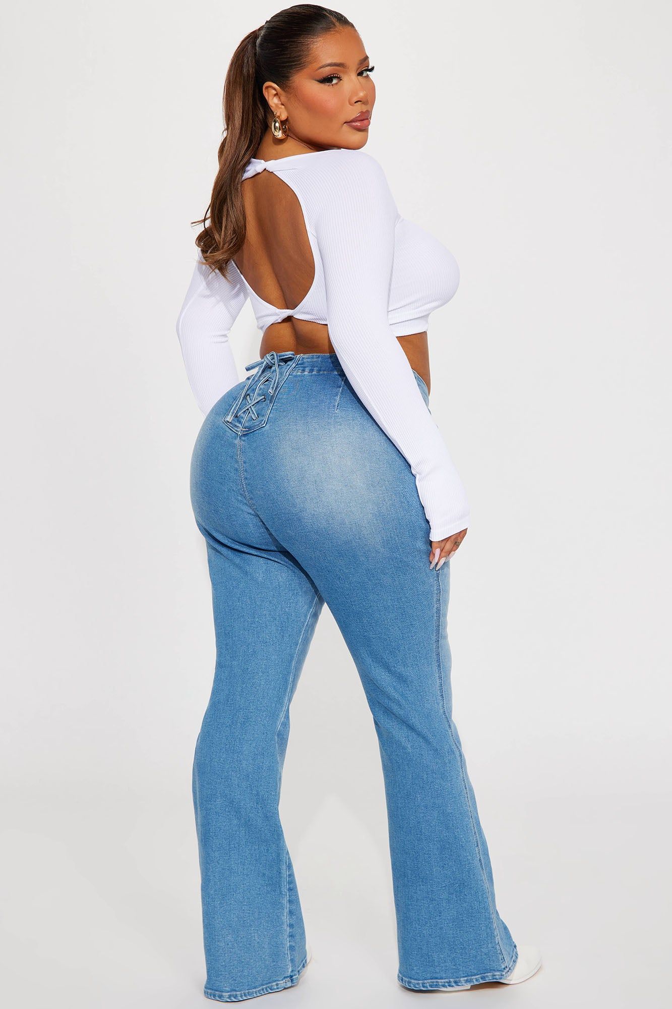 Houston Lace Up Bootcut Jean - Medium Wash sold by Fashion Nova product image thumbnail 10