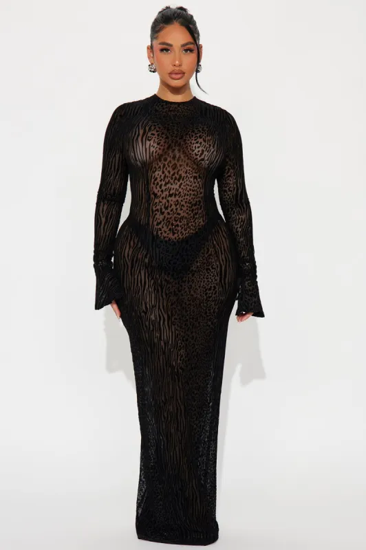 Lorenne Mesh Maxi Dress - Black sold by Fashion Nova