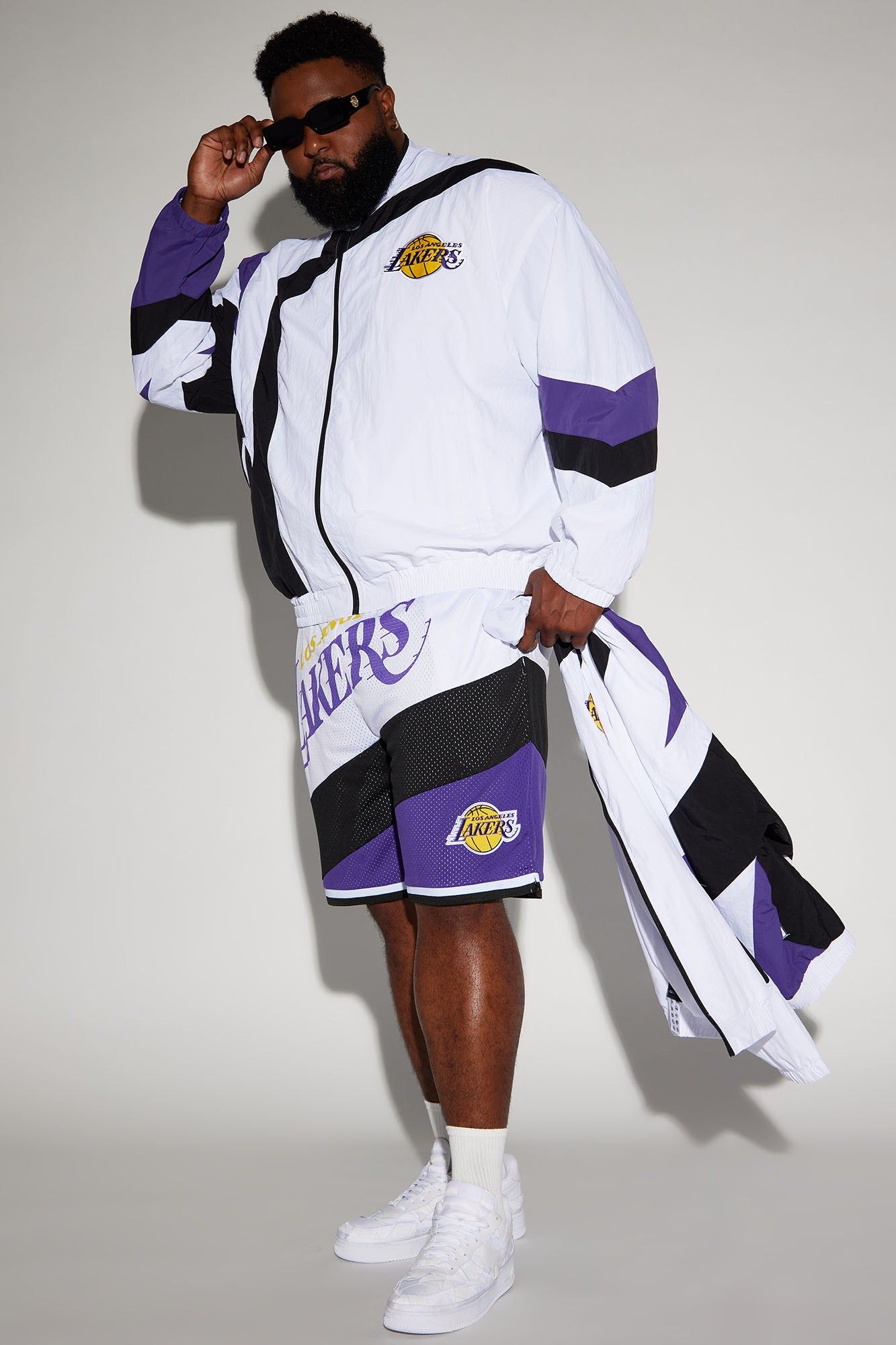 Lakers On The Bias Mesh Shorts - Purple/combo sold by Fashion Nova product image thumbnail 6