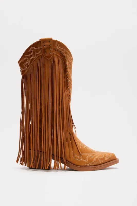 Southern Charm Cowboy Boots - Tan sold by Fashion Nova