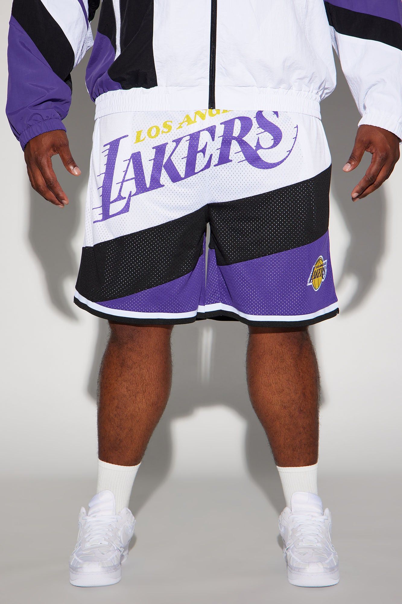 Lakers On The Bias Mesh Shorts - Purple/combo sold by Fashion Nova product image thumbnail 2