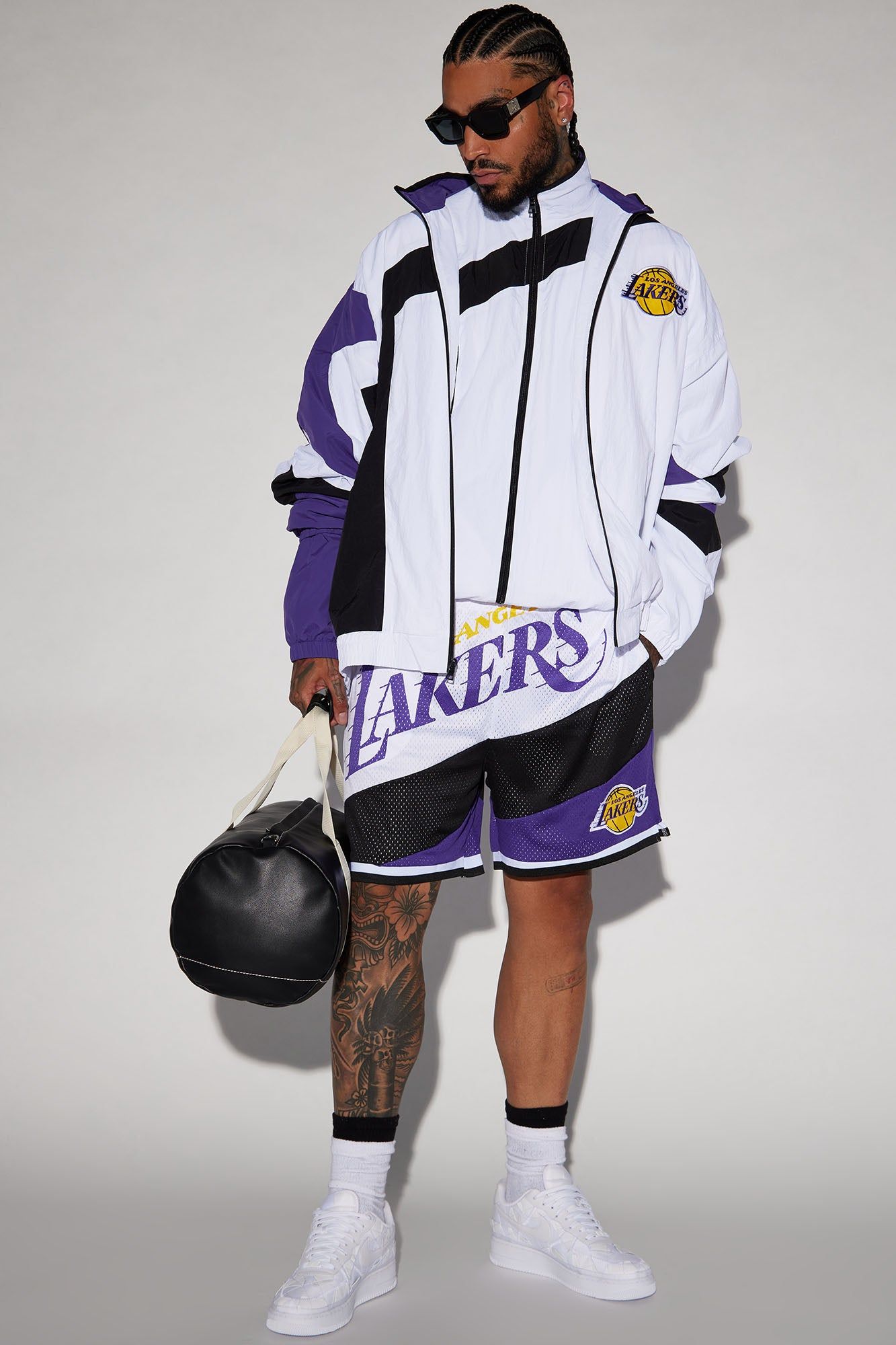 Lakers On The Bias Mesh Shorts - Purple/combo sold by Fashion Nova product image thumbnail 3