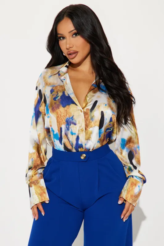 Modern Dreams Shirt - Blue/combo sold by Fashion Nova