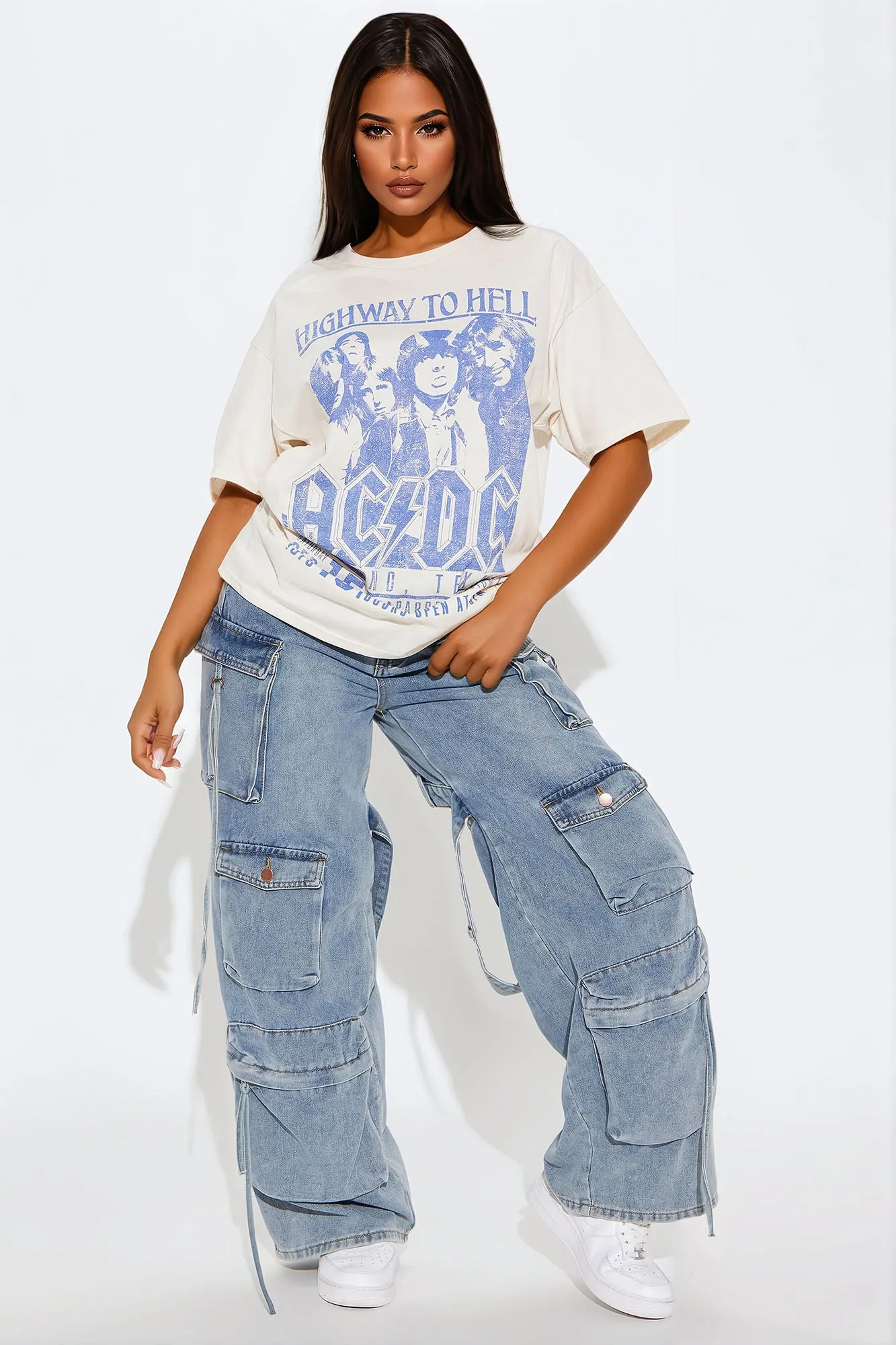 ACDC Highway To Hell Tour Tee - Cream sold by Fashion Nova product image thumbnail 2