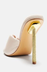 Quin Satin Stiletto Mules - Off White sold by Fashion Nova
