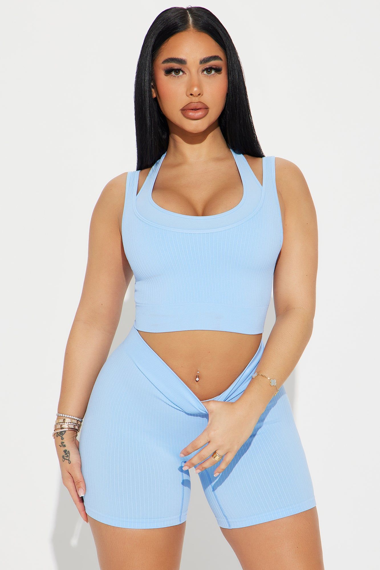 Keep The Pace Active Set - Light Blue sold by Fashion Nova