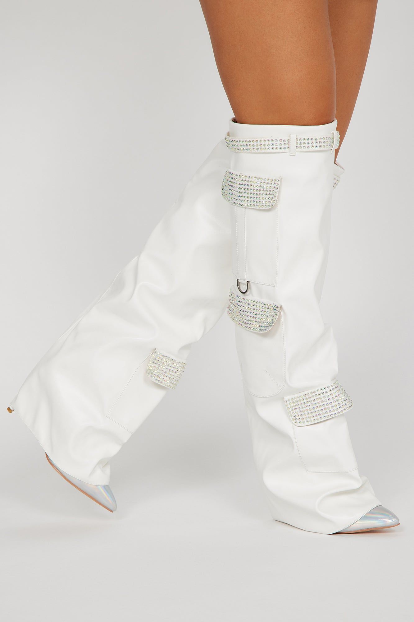 Don't Miss Out Over The Knee Boots - White sold by Fashion Nova