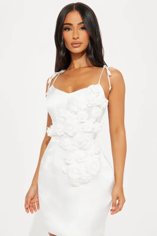 Sweet Nothings Satin Mini Dress - White sold by Fashion Nova