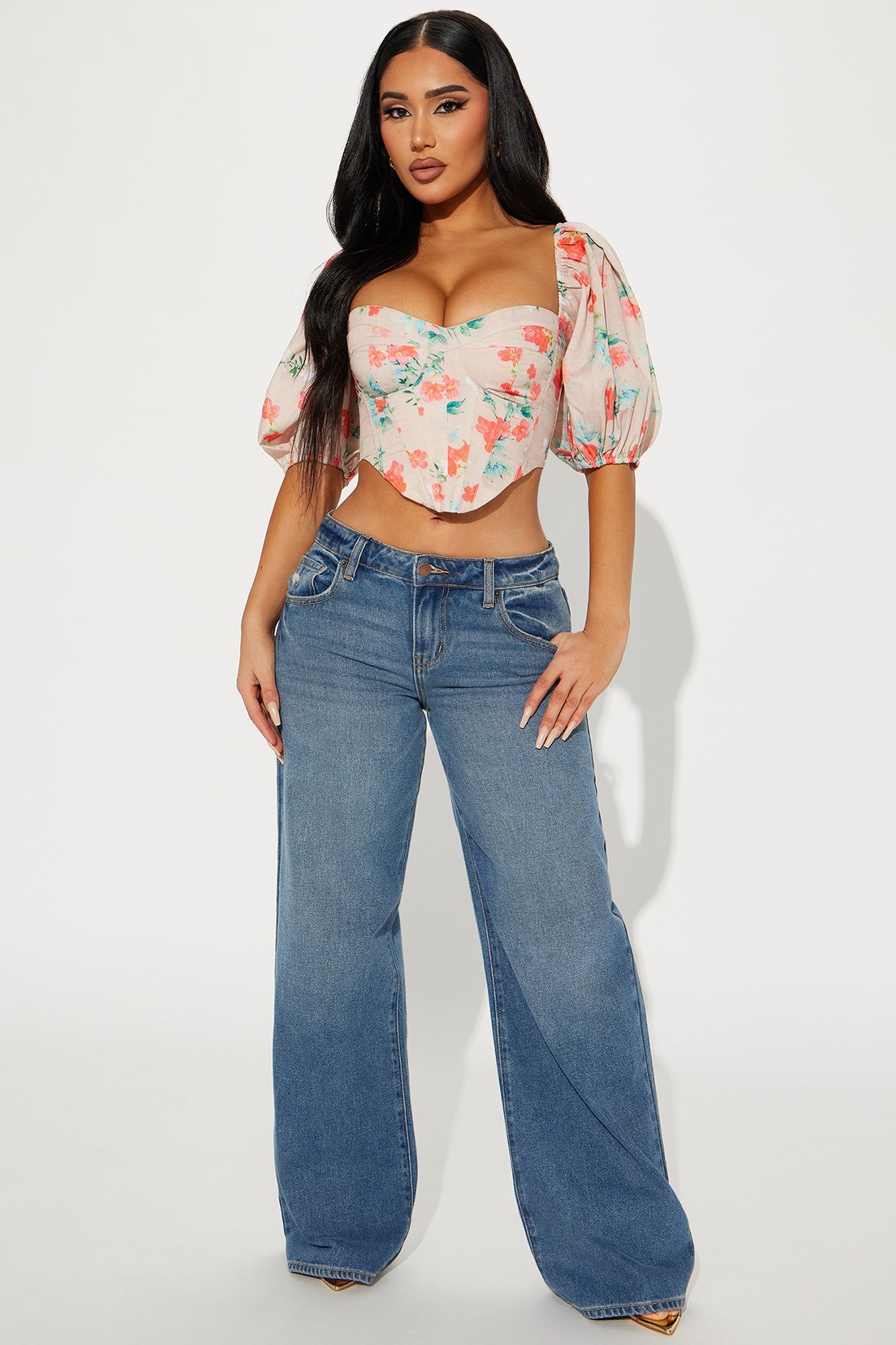 Flower Season Floral Corset Top - Taupe/combo sold by Fashion Nova product image thumbnail 2