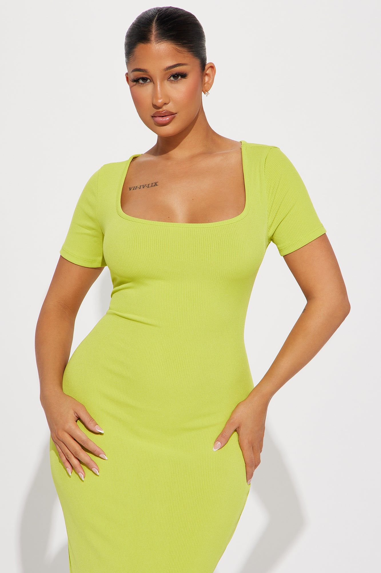 Maeve Short Sleeve Maxi Dress - Lime sold by Fashion Nova product image thumbnail 2
