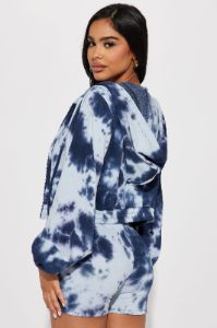 Looking Good Tie Dye Romper Set - Navy/combo sold by Fashion Nova