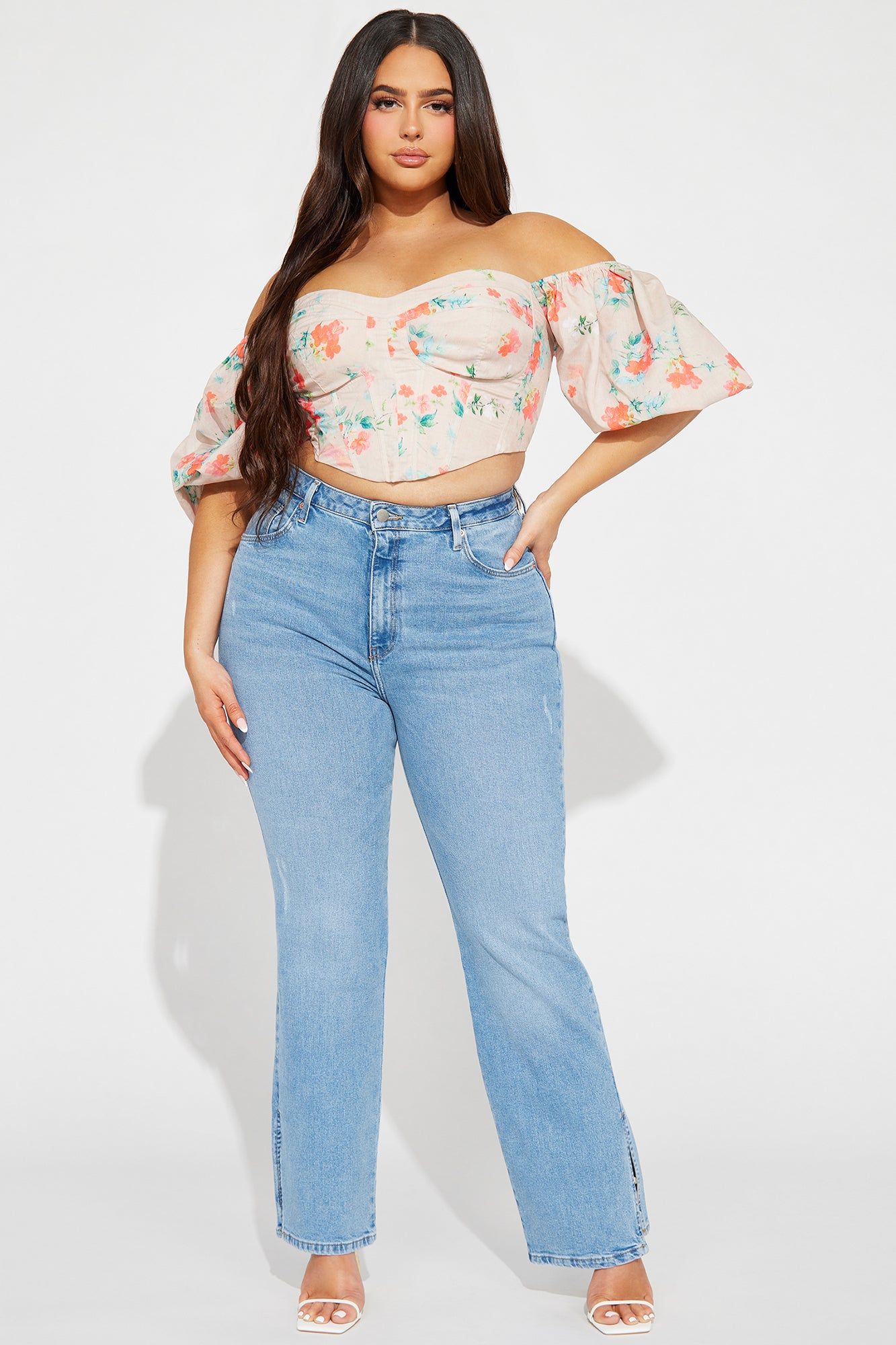 Flower Season Floral Corset Top - Taupe/combo sold by Fashion Nova product image thumbnail 5
