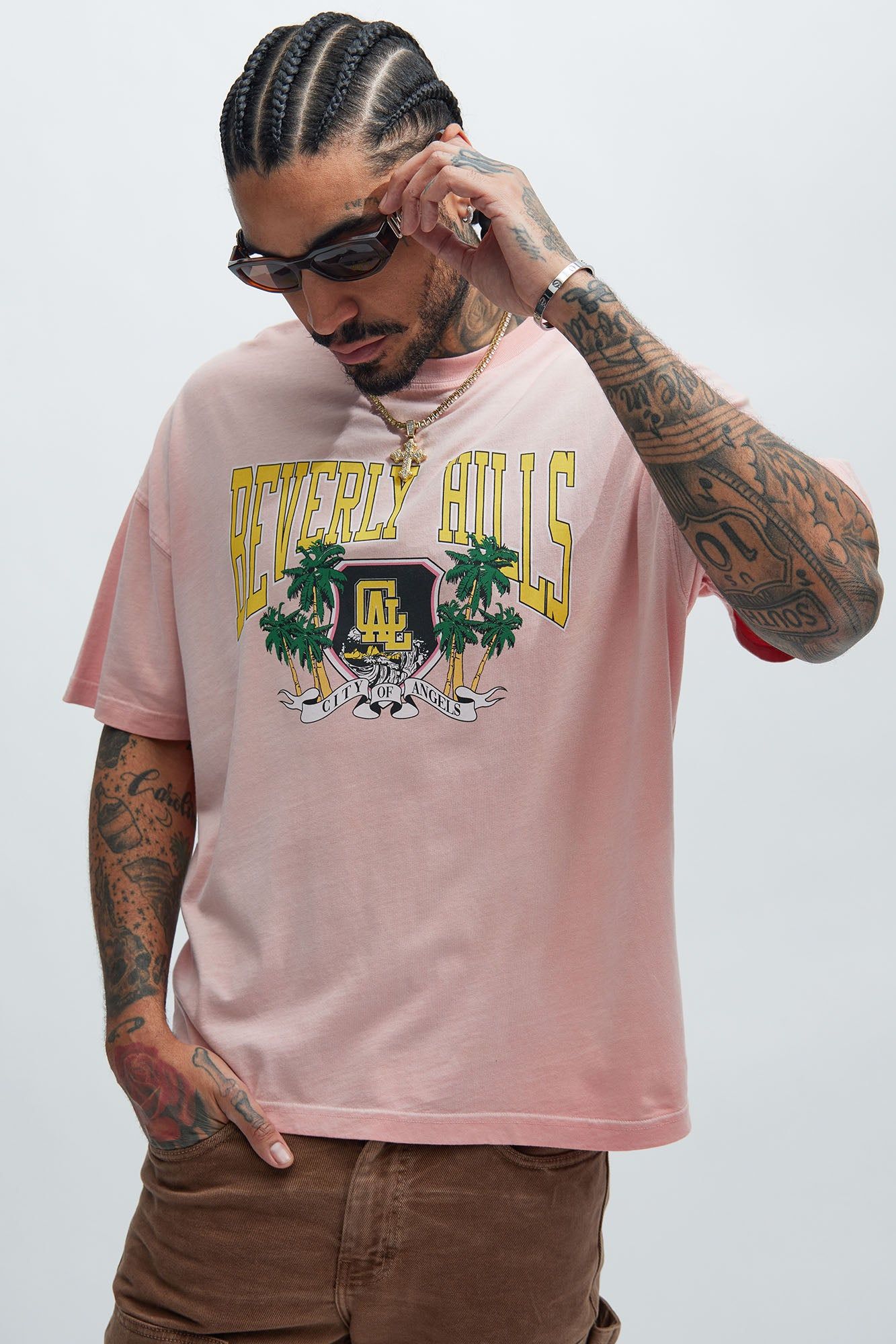 Beverly Hills Oversize Short Sleeve Tee - Pink sold by Fashion Nova