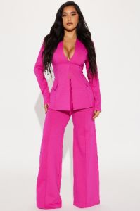 Believe It Blazer Pant Set - Pink sold by Fashion Nova