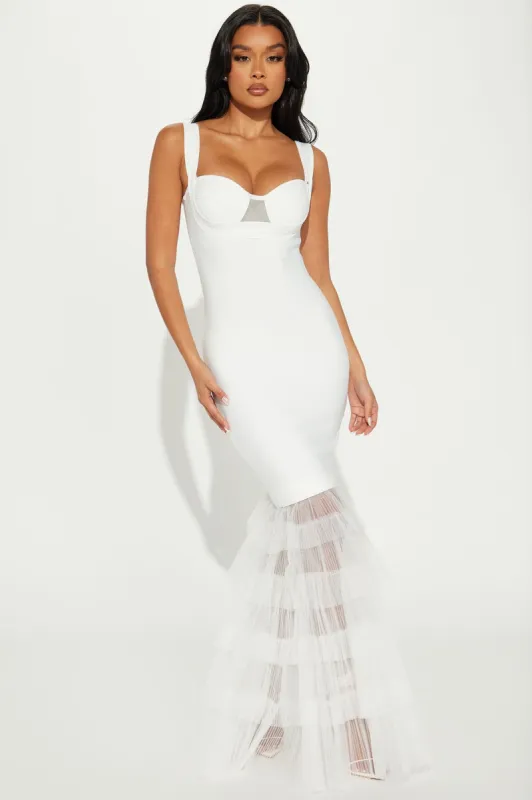 Charline Tulle Bandage Gown - White sold by Fashion Nova